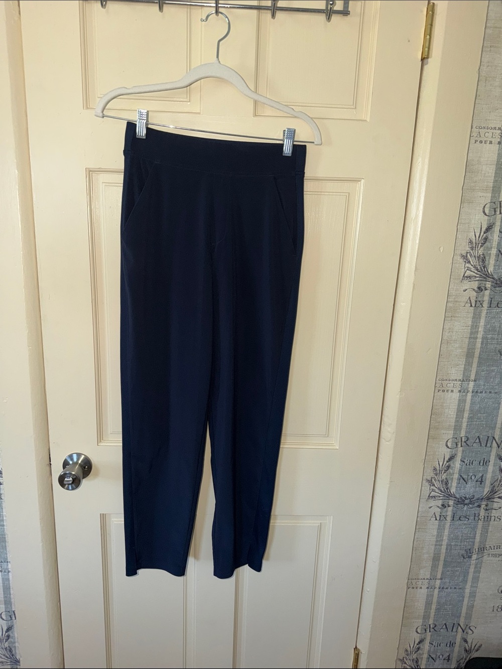 Athleta Navy Straight-Leg Pull-On Pants